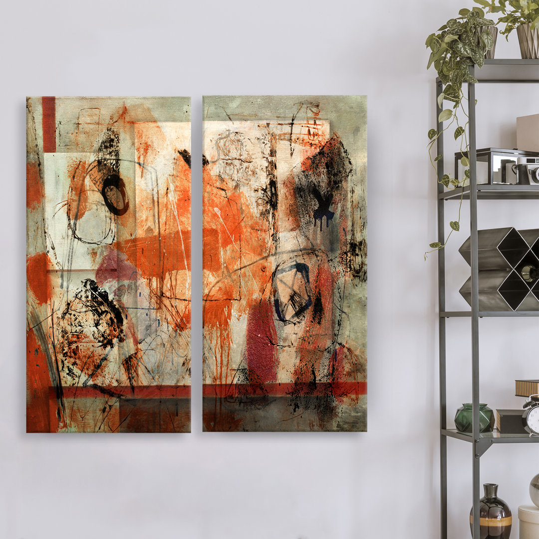 'Bueno Exchange XX' - 2 Piece Painting Print on Wrapped Canvas Set Wrought Studio™