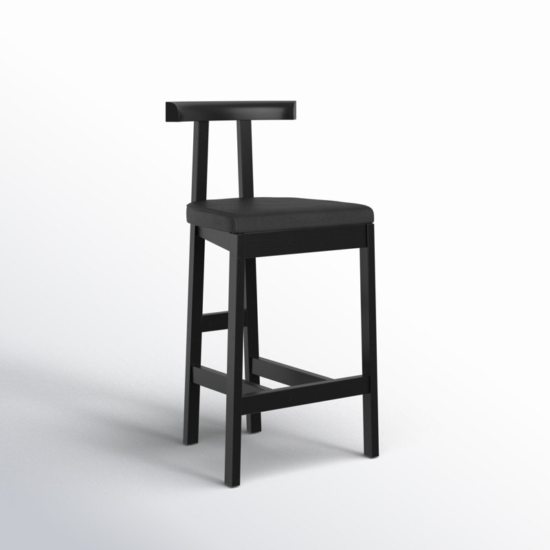 Seville Leather Bar & Counter Stool, Bar Stool (30” Seat Height), Black