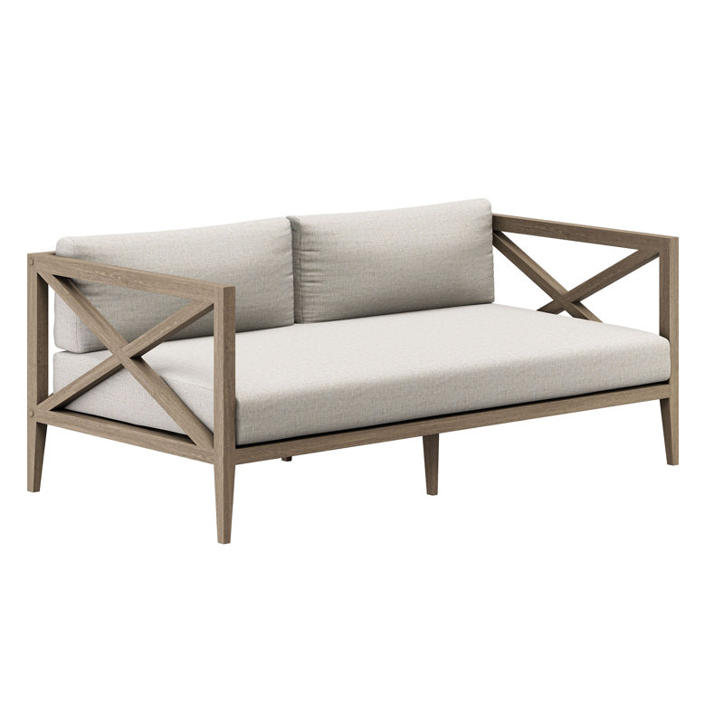 Causeuse d'extérieur en teck Northlake, Beige