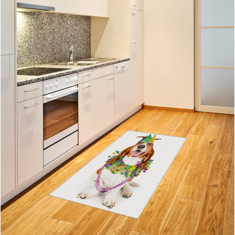 Mardi Gras High Density Long Fiber Poly Threads Decorative Area Rug Carpet, Rectangle 4' x 5'8"