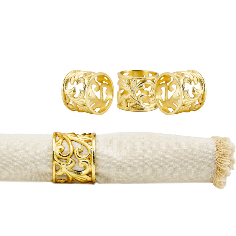 20th Century Baroque Gold Napkin Ring Set