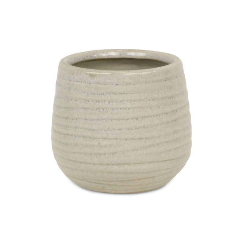 Pot en céramique Grazielli, H 4,75 po x l 4,5 po x P 4,5 po, Blanc