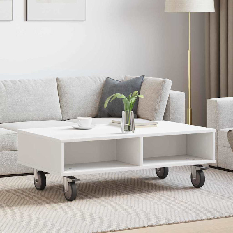 Coffee Table with Storage, White