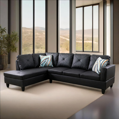 Ensemble de canapé modulaire en cuir 2 pièces avec méridienne Monaco