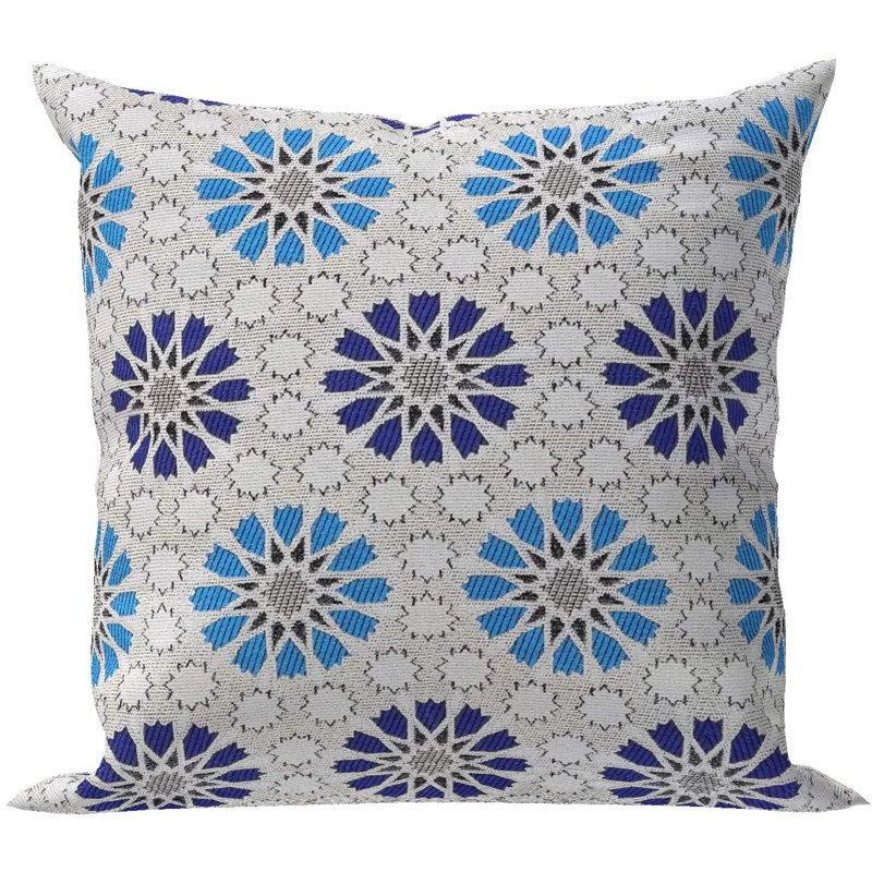 Alodie Geometric Square Cushion Cover, Blue