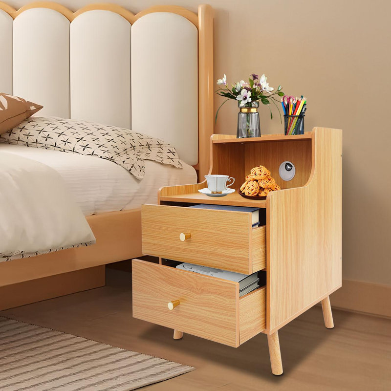 15.74'' Nightstand End Table With 2 Drawers