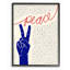 «Peace Hand Sign Pattern Blue Red Design», impression-1956787587-1956787613