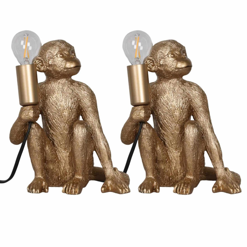 Bhim Resin Novelty Lamp, Gold Resin