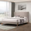 Grand lit tapissier gris - Plateforme stable et chic au design moderne