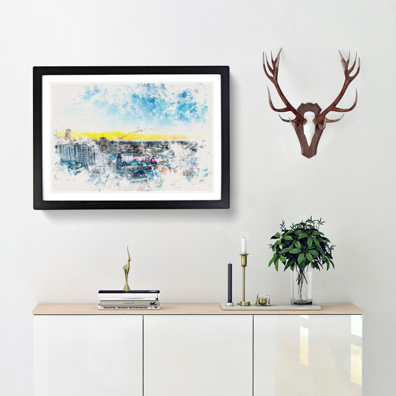Above New Orleans in Louisiana - Framed Print, Black Framed, 24cm H x 33cm W x 2cm D