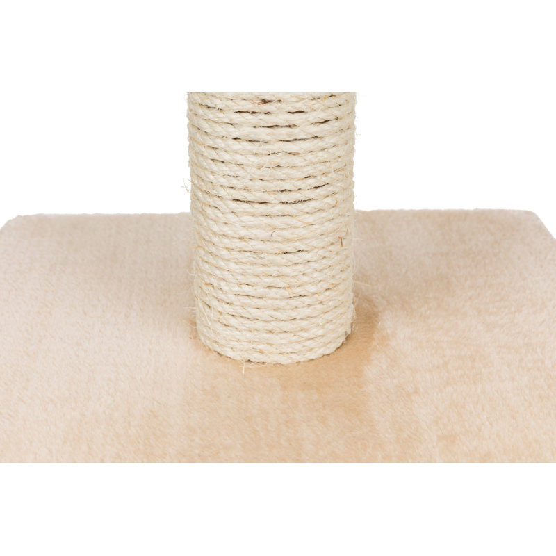 Beige Sisal Cat Scratching Post with Plush Platform