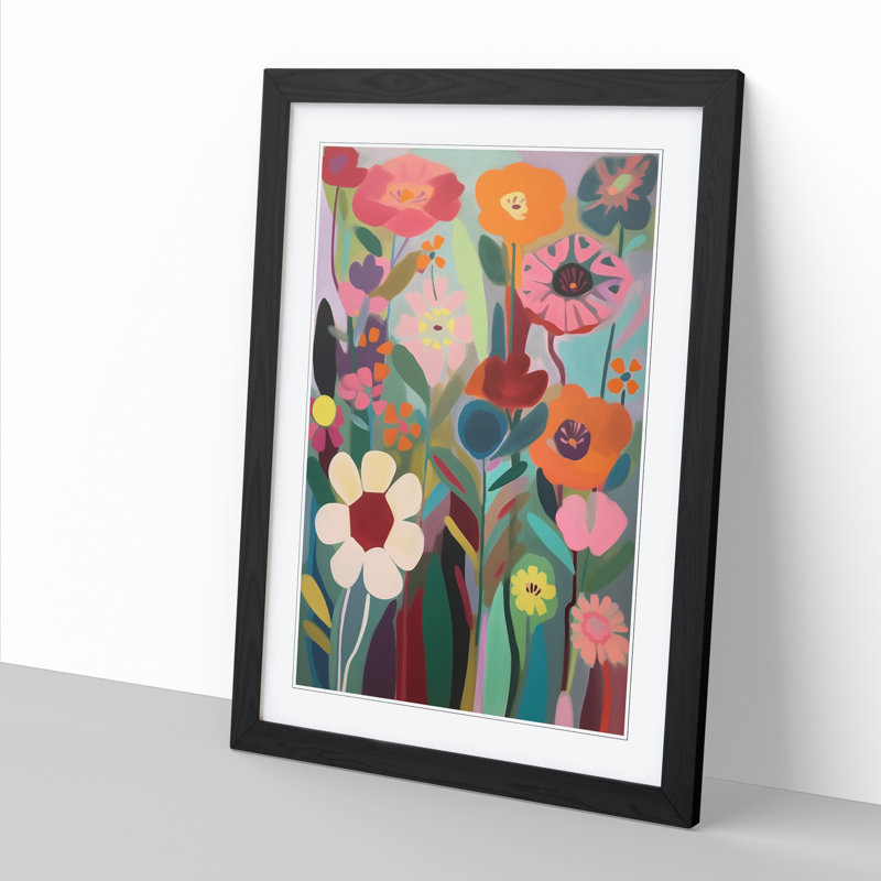 Retro Flowers Vol.7 Framed Print, Black, 34cm H x 25cm W x 2cm D