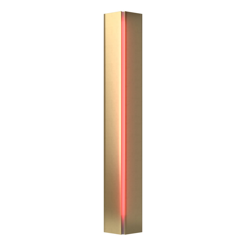 Gallery Dimmable Flush Mount Scone, Red, Soft Gold, 7.1" W x 27.25" H x 3.1" D