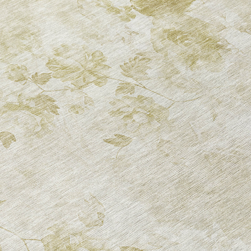 Karsyn Washable Floral Indoor / Outdoor Rug, Rectangle 8' x 10'