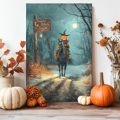 1pc, impression sur toile encadrée, impression de citrouille d'Halloween ce soir, impression sur toile pour salon chambre bureau salle de bain dortoir, prêt à accrocher