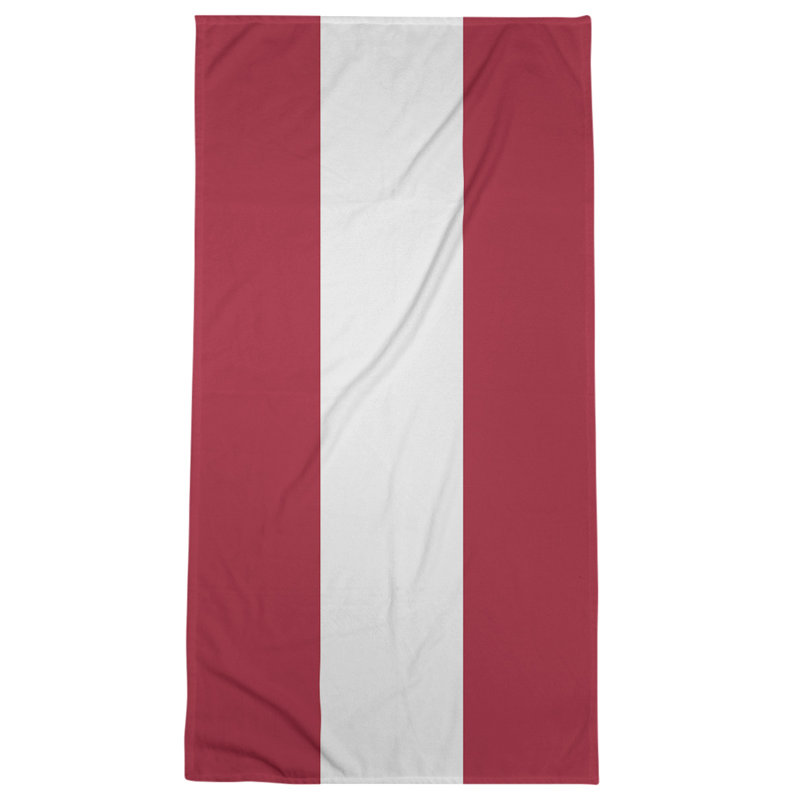 Bath Towel, Dark Red/White