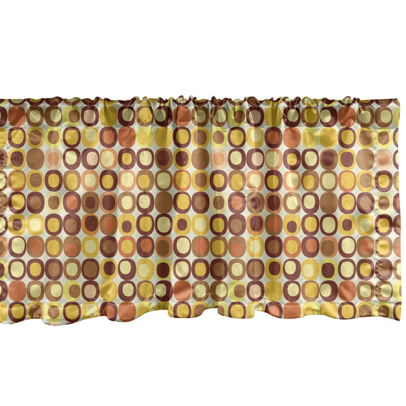Retro Multicolor Satin Polyester Rod Pocket Valance Set
