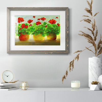 Geraniums III, reproduction d'art encadrée