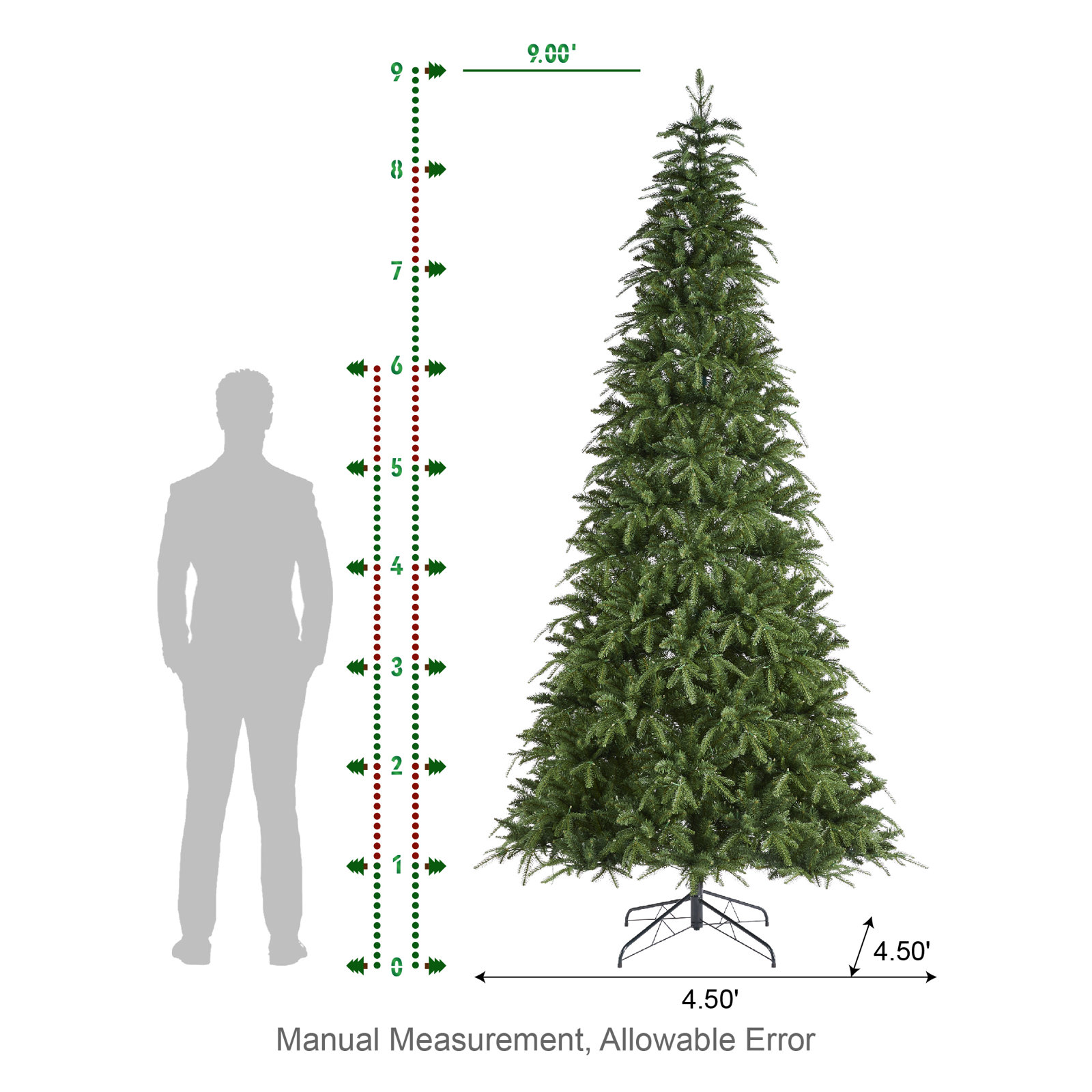 Aldred Pre-Lit Slim Fir Christmas Tree, 9'