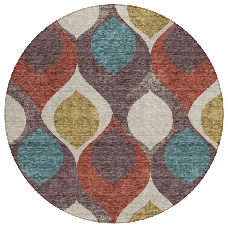 Washable Geometric Indoor / Outdoor Rug