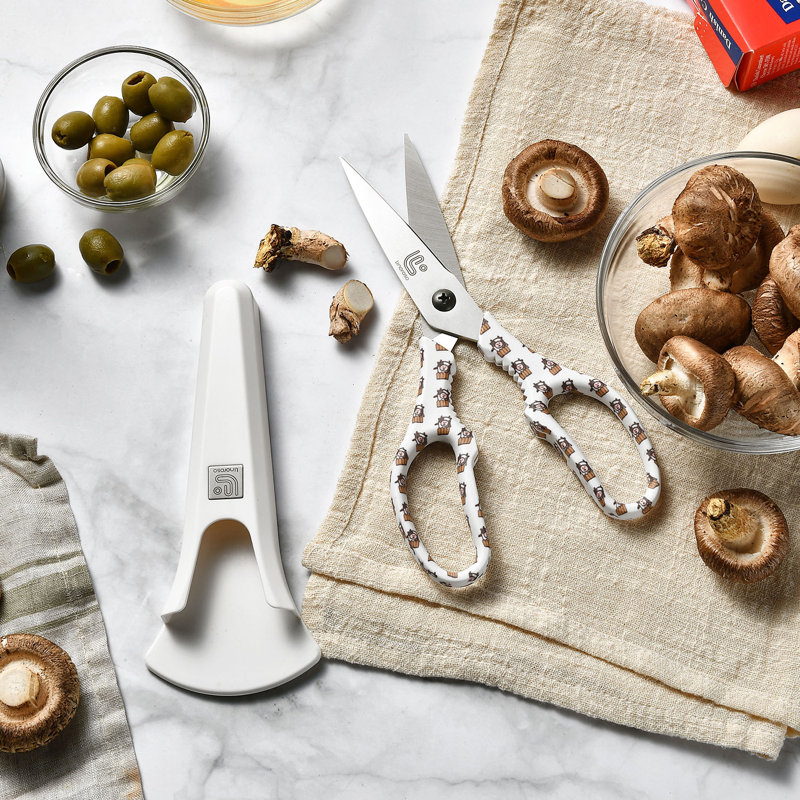 Linoroso Kitchen Shears & Scissors, White/Chick