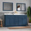 Meuble-lavabo double 72 po avec comptoir en quartz Carrara-910939175