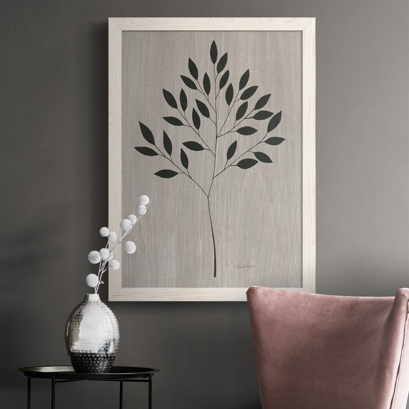 Feuilles et bois I - reproduction d'un cadre photo sur toile, H 37,5 po x l 27,5 po x P 1 po, Blanc