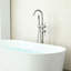 Robinet de baignoire autoportant à fixation au sol avec douche à main-128509645