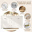 Meuble-lavabo double de 60 po sculpté de style français avec lavabo intégré en résine — 4 portes à fermeture en douceur et 3 tiroirs