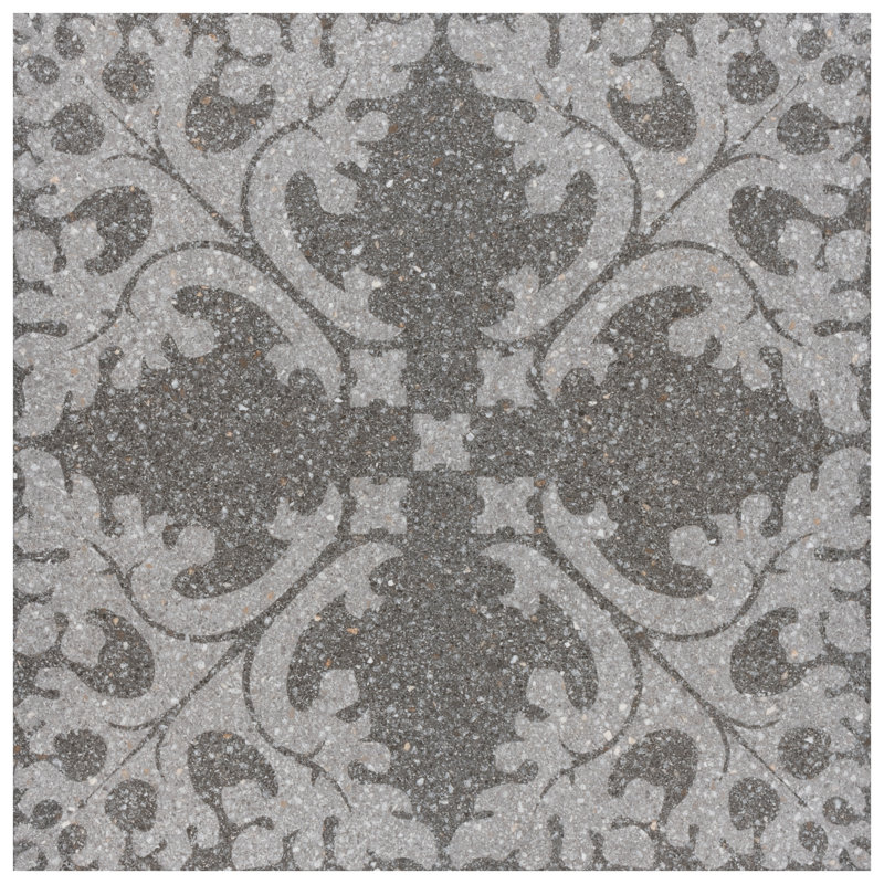 Farnese Molise 11.5" x 11.5" Porcelain Patterned Wall & Floor Tile, Grafito