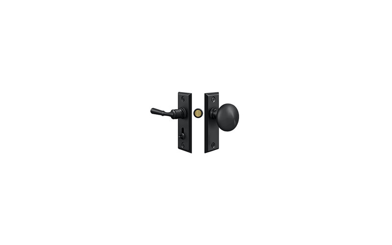 Deltana SDLS480U19 Storm Door Latch, Rectangular, Tubular Lock in Paint Black, Brushed Nickel