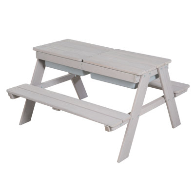 Roba Deluxe 89cm x 85cm Solid Wood Rectangular Sand And Water Table