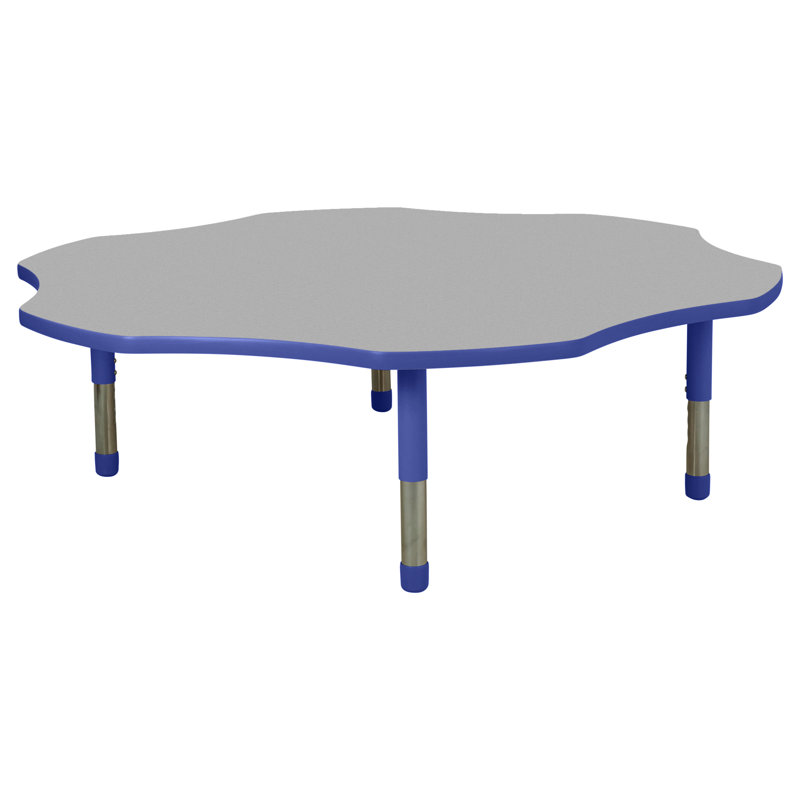 Table d'activité Flower T-Mould avec pieds minuscules réglables, Gris, Bleu