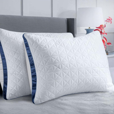Pillows Queen Size Set Of 2, Queen Pillows 2 Pack, Cooling Hotel Luxury Pillow For Bed Sleeping, Supportive Breathable Down Alternative Gusseted Pillo