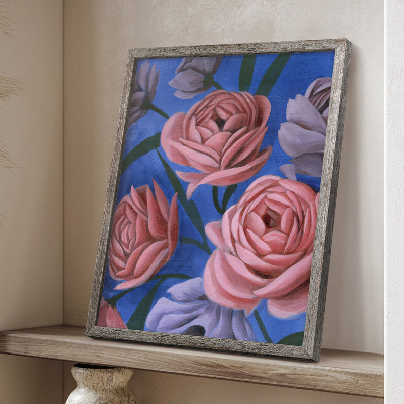 «Layered Petals I», reproduction encadrée - bois massif, H 11 po x l 9 po