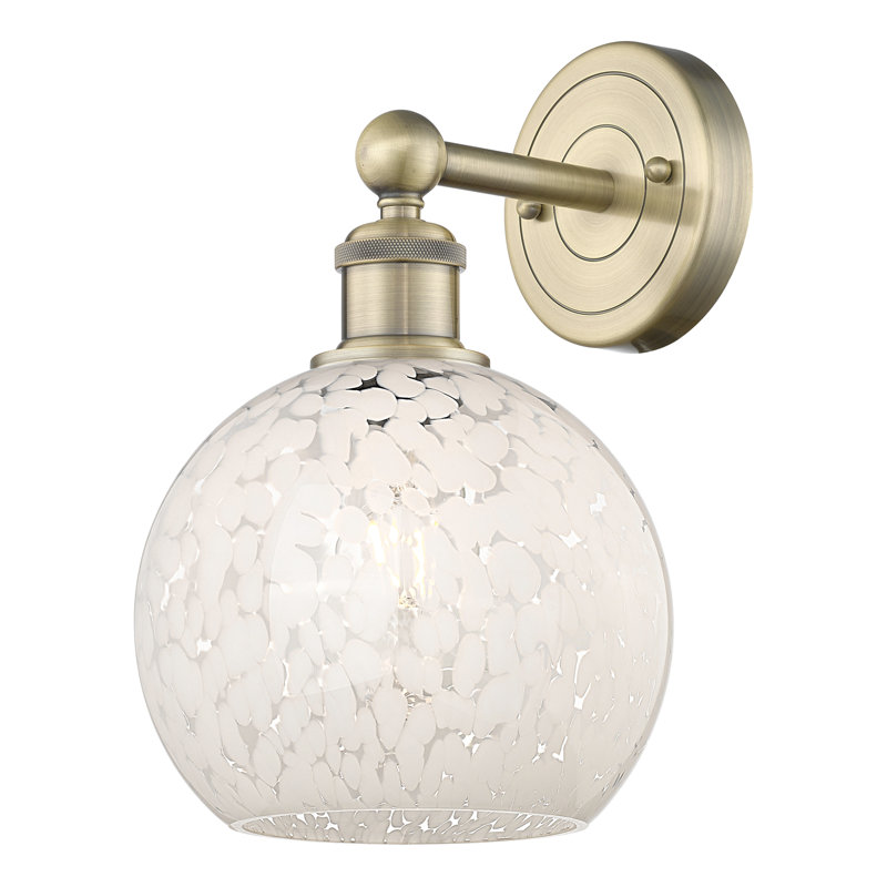 Berdena Steel Armed Sconce, 12.25" H x 8" W x 8.5" D, Antique Brass