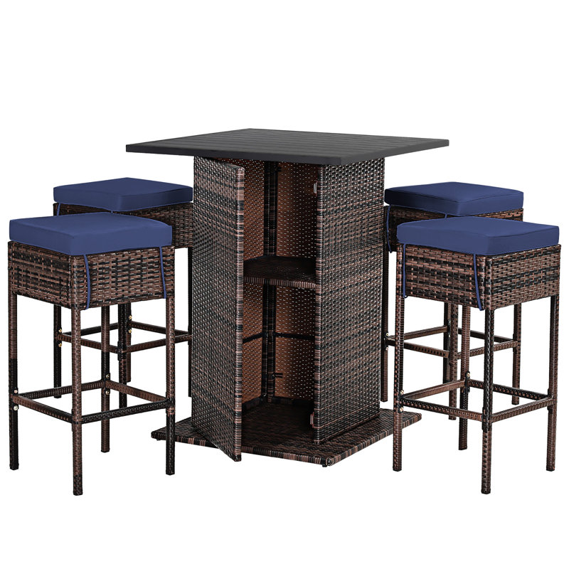 Ensemble de salle à manger carré pour 4 personnes 32 "Square avec coussins