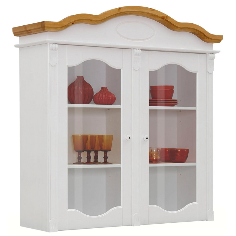 Norell Display Cabinet, White/Natural Brown