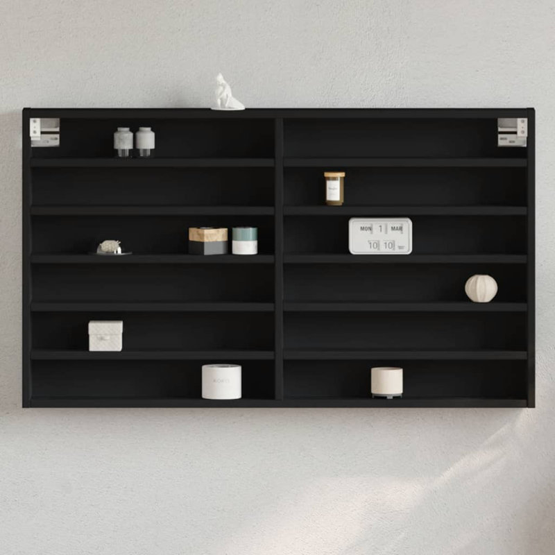 Roenick Floating Shelf, 58cm H x 100cm W x 8.5cm, Black