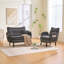 Canapé à deux places de style moderne avec accoudoirs confortables, coussins d'accoudoirs et poches de rangement, canapé à deux places profonds, canapé moderne confortable pour la chambre à coucher, les petits espaces, les appartements et le bureau-1912262074