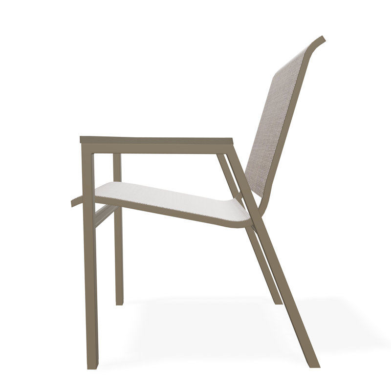 Bazza Outdoor Dining Chair, Beachwood, Augustine Fennel Sunbrella®
