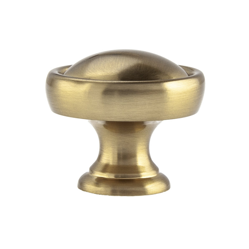 Grayson 1-1/8" Diameter Satin Brass Round Cabinet Knob, Satin Brass, 1 1/8"