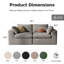 Canapé deux places modulaire Cloud Loveseat de 200 cm (78,7 po), en tissu mousse bicolore doux, sans assemblage requis, pour le salon (gris)-1080835271-1080835293