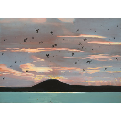 Falling Figures Sunset Sky Oil Painting Print