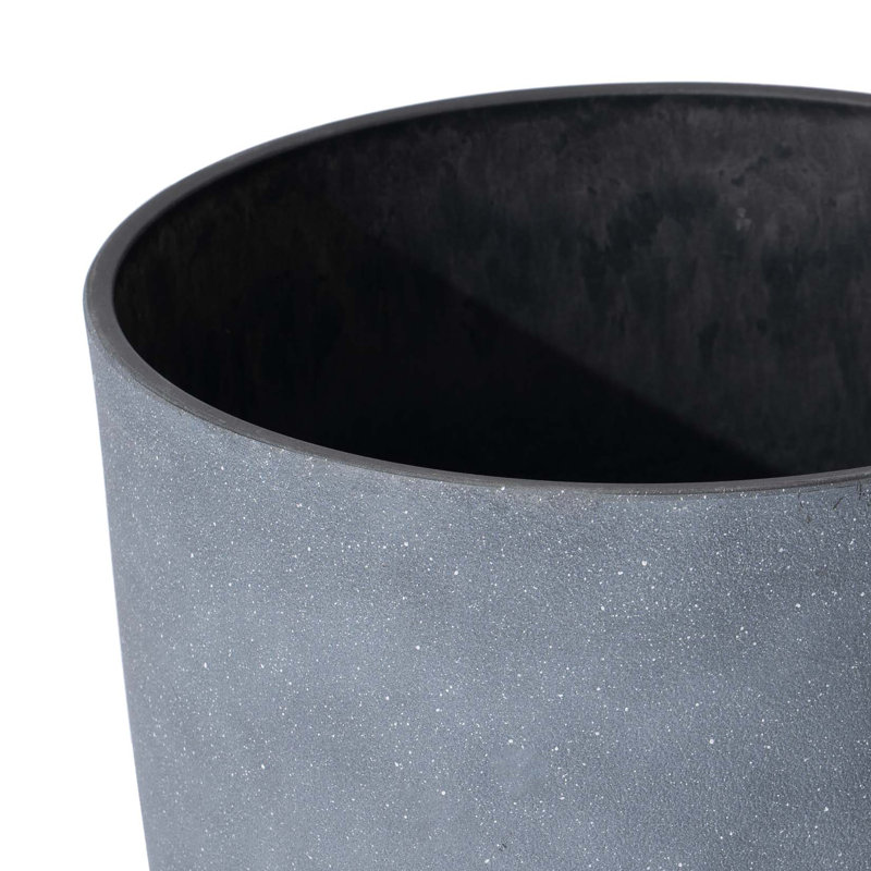 Pot à fleurs rond avec plateau Nova l 12 po, Gris, 2, H 20 po x l 11,5 po x P 11,5 po