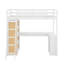 Lit mezzanine simple avec échelle, tablettes et bureau