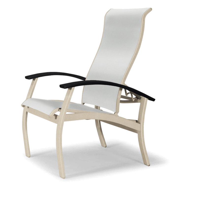 Chaise de patio Askar, Blanc 6D Sunbrella®, Noir, Désert texturé