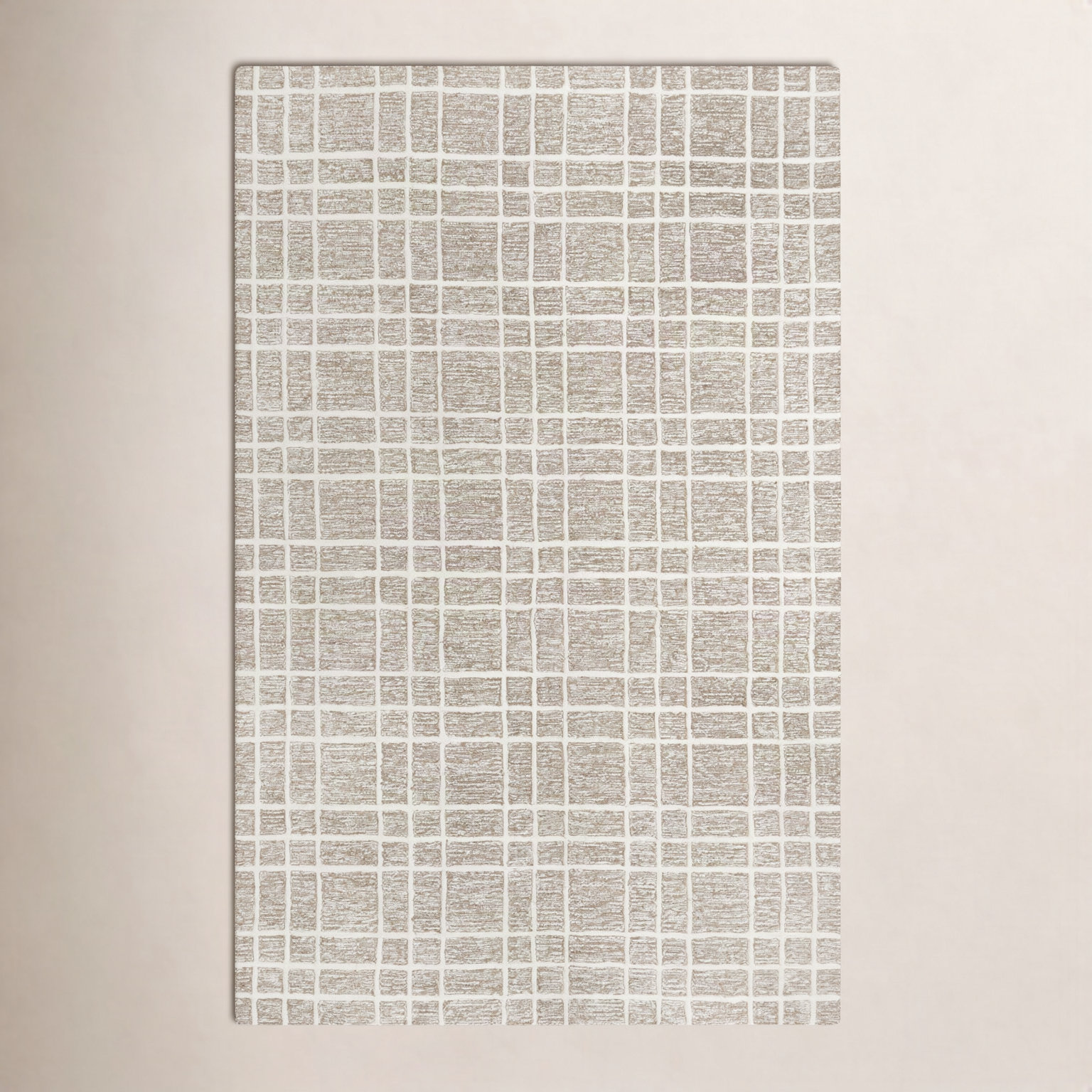Alec Brown Hand-Tufted Geometric Wool Rug, Rectangle 9'9" x 13'9"
