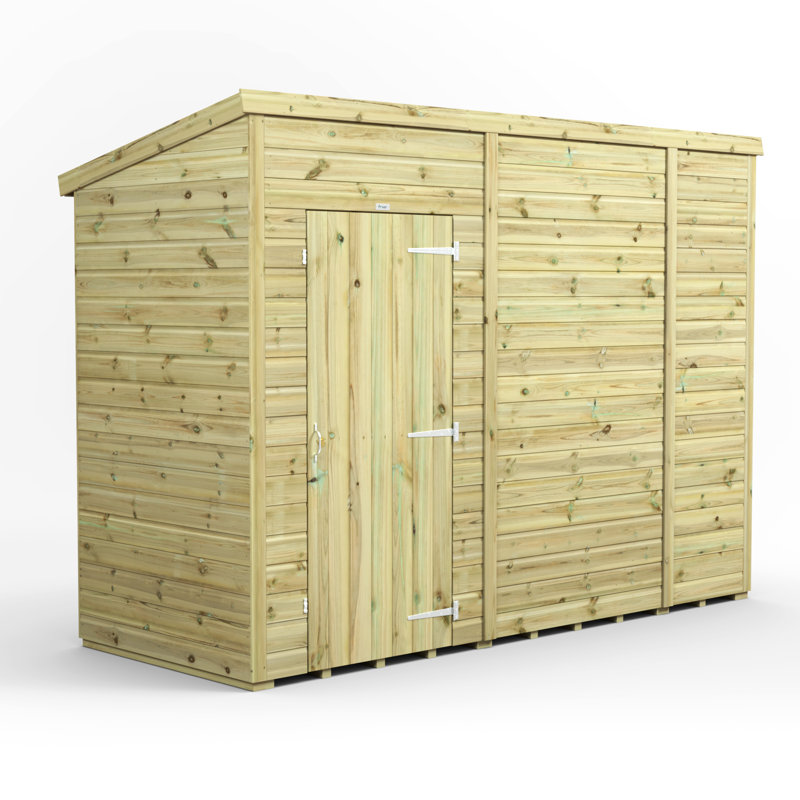 Powersheds 10 x 4ft Premium Pressure Treated Timber Windowless Pent Garden Shed