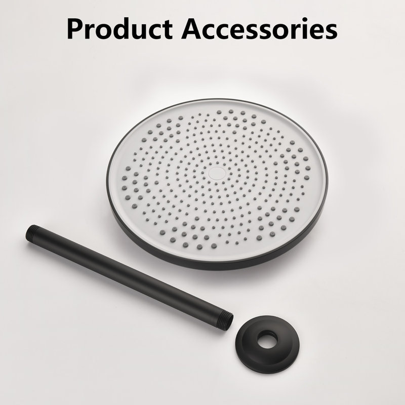 Pomme de douche pluie 2 GPM GPM, Noir mat